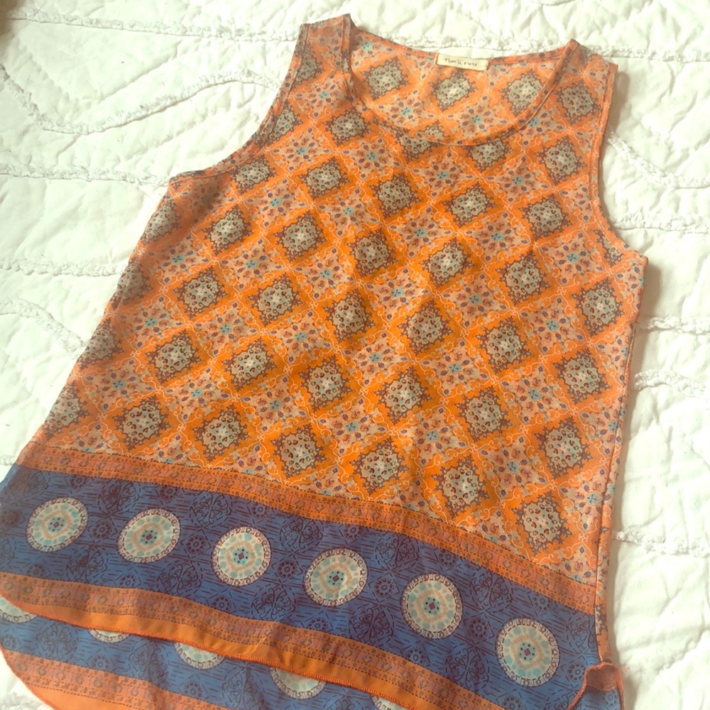 Orange and Blue Bohemian Tank